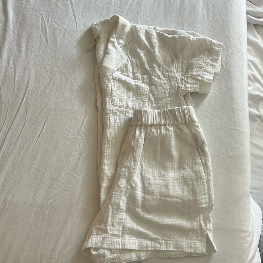Madewell white 100% cotton pajama set